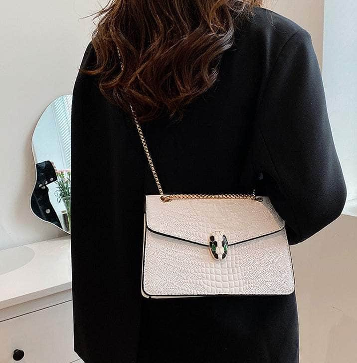 Luxurious Crocodile Skin Shoulder Bag