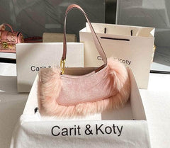 Luxurious Furry Pouch Shoulder Bag