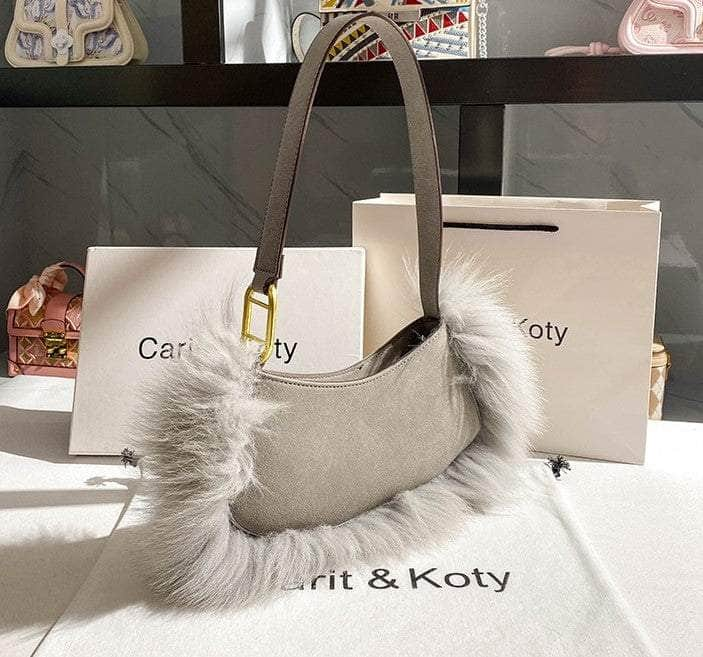 Luxurious Furry Pouch Shoulder Bag