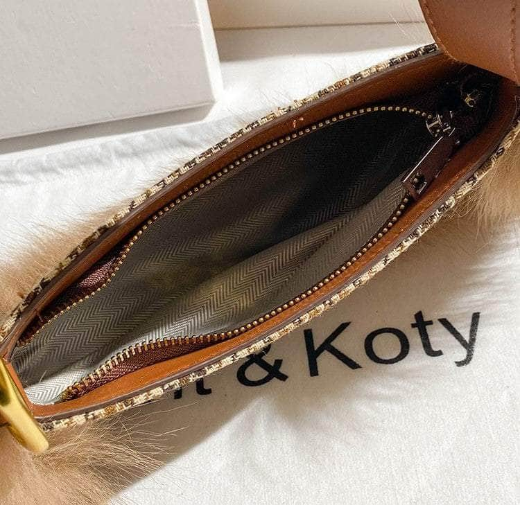 Luxurious Furry Pouch Shoulder Bag