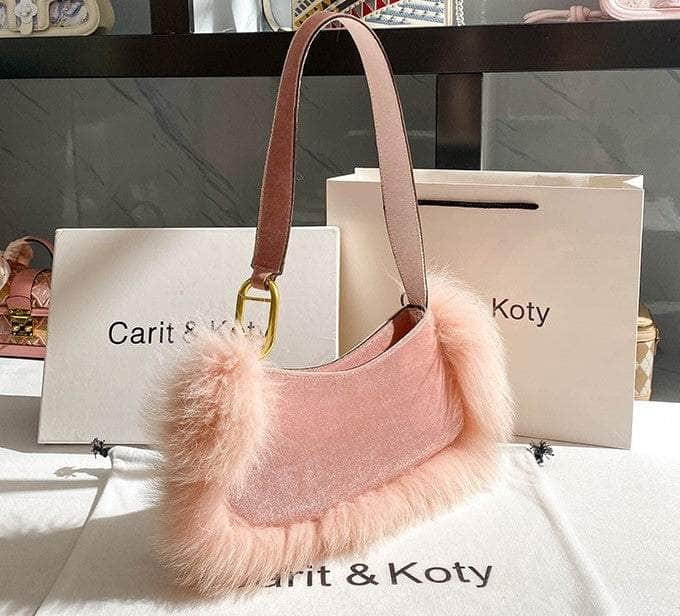 Luxurious Furry Pouch Shoulder Bag