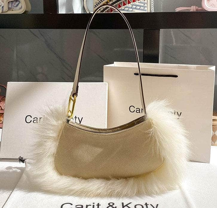 Luxurious Furry Pouch Shoulder Bag