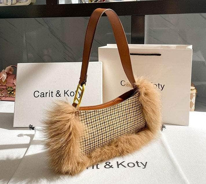 Luxurious Furry Pouch Shoulder Bag