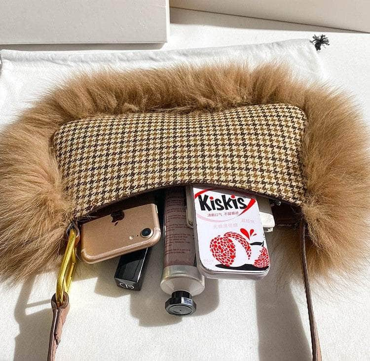 Luxurious Furry Pouch Shoulder Bag