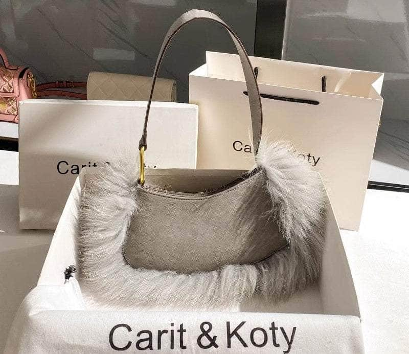 Luxurious Furry Pouch Shoulder Bag