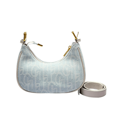 Luxurious  Light Blue Baguette Shoulder Bag