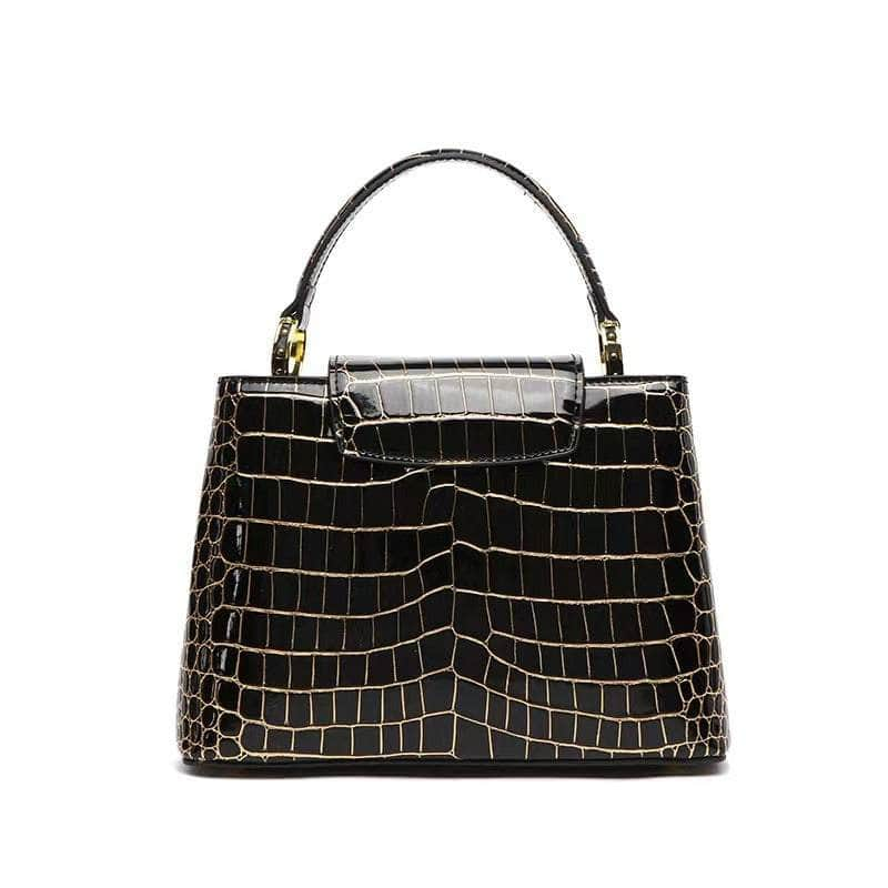 Luxurious Shimmering Croc Leather Handbag