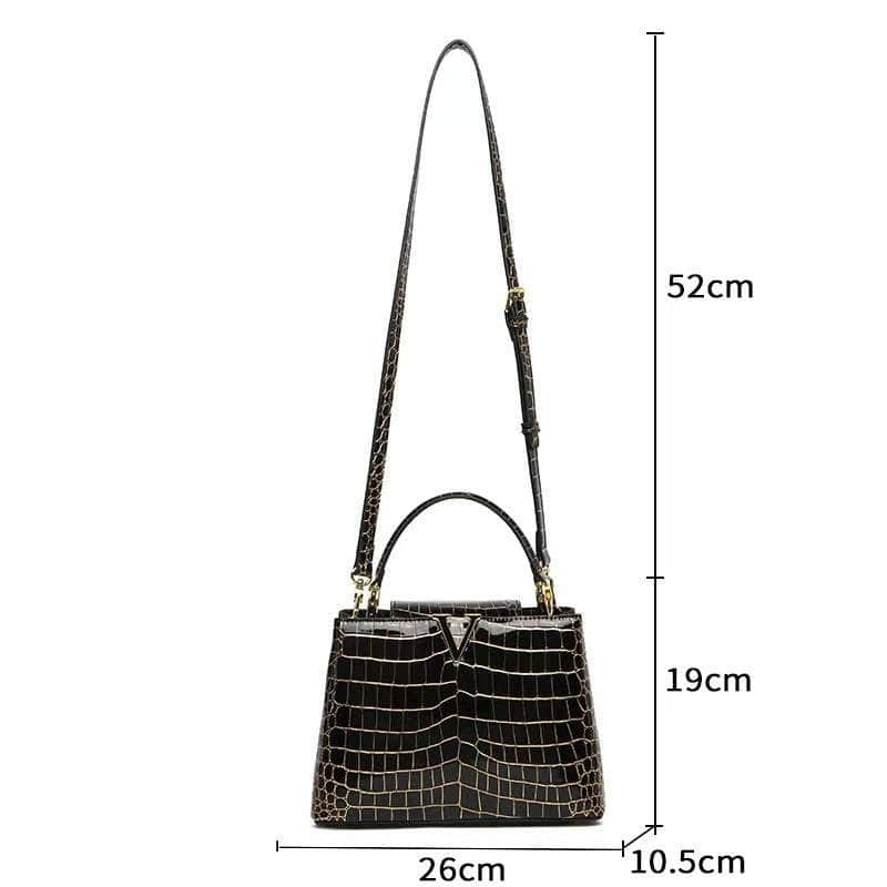 Luxurious Shimmering Croc Leather Handbag