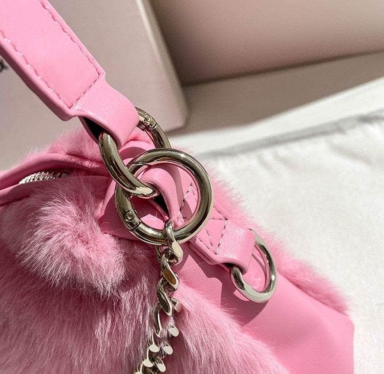 Luxurious Vegan Fur Hobo Handbag