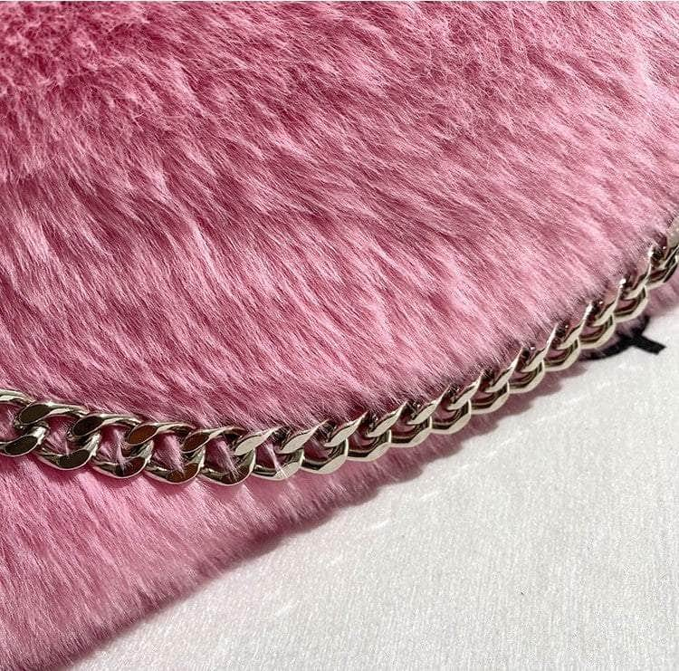 Luxurious Vegan Fur Hobo Handbag