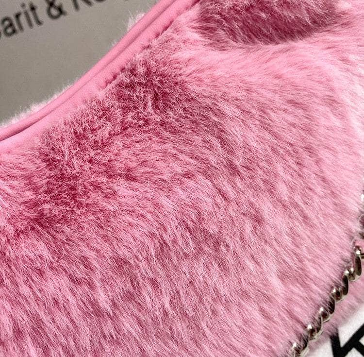 Luxurious Vegan Fur Hobo Handbag