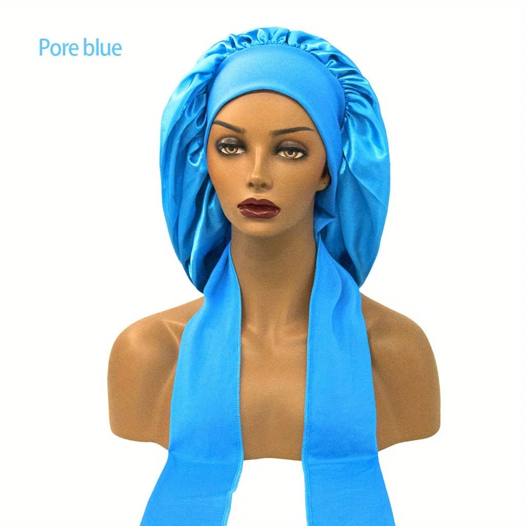 Luxury 1PC Wide Brim Sleeping Cap Light Blue