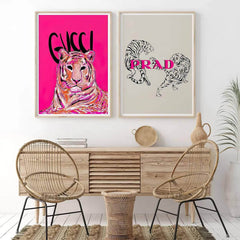 Luxury Brand Animals Canvas: Hypebeast Tiger Portrait