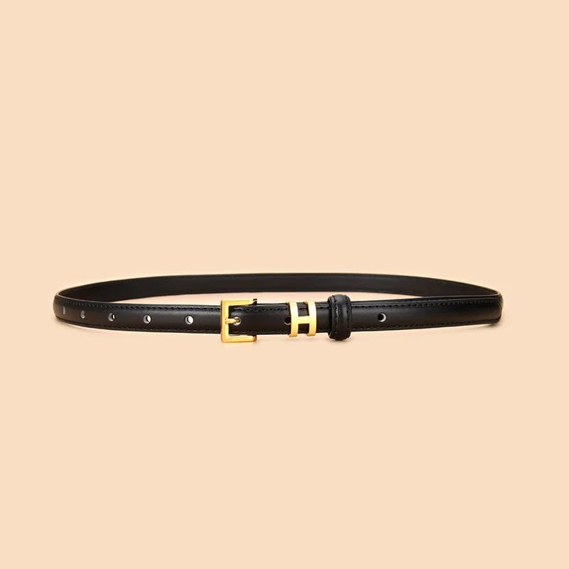 Luxury Brand Leather Women's Waist Belt black / 100cm