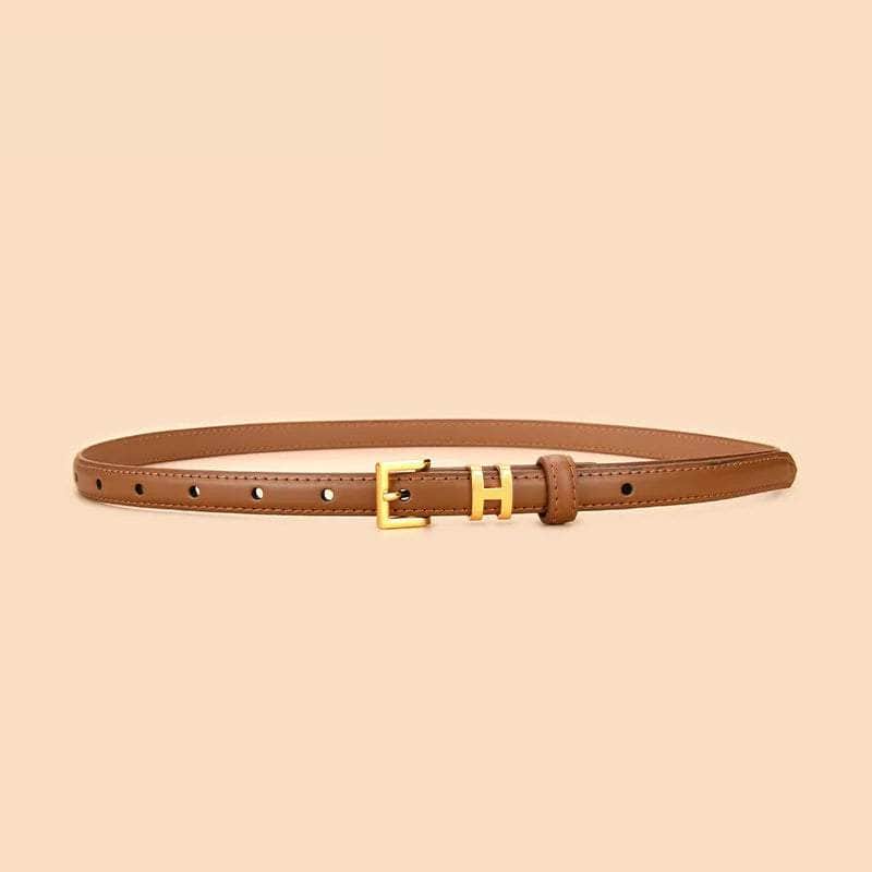 Luxury Brand Leather Women's Waist Belt Chocolate / 100cm