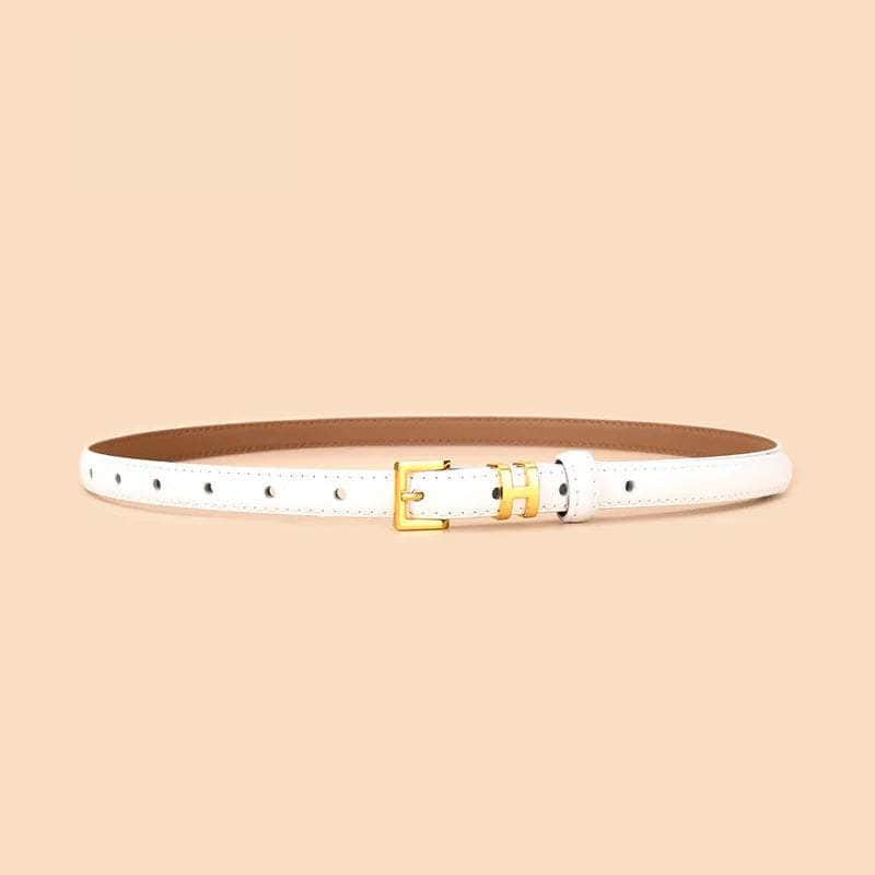 Luxury Brand Leather Women's Waist Belt WHITE / 100cm