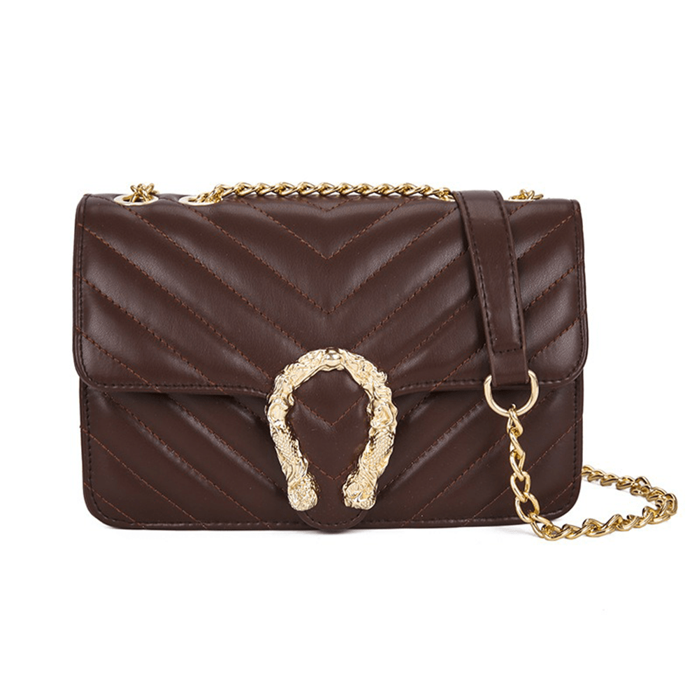 Luxury Chain Shoulder Bag Brown