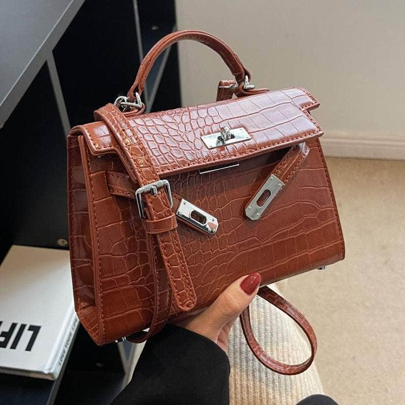 Luxury Croc Skin Crossbody Handbag