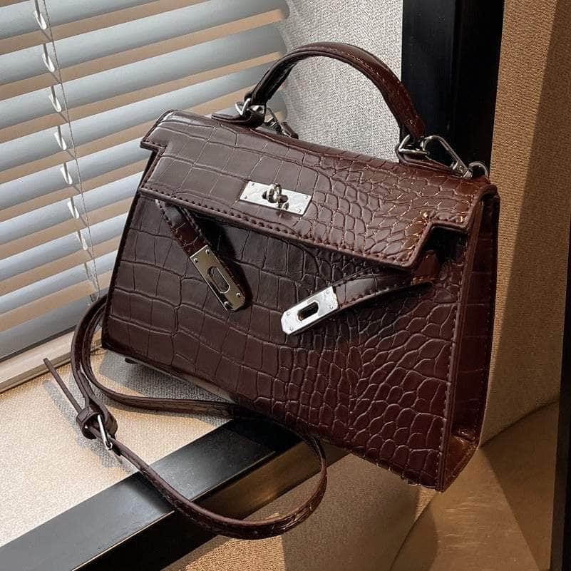 Luxury Croc Skin Crossbody Handbag