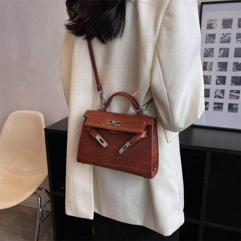 Luxury Croc Skin Crossbody Handbag