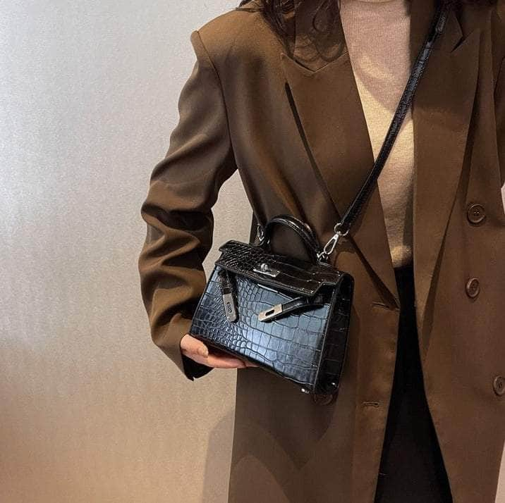 Luxury Croc Skin Crossbody Handbag