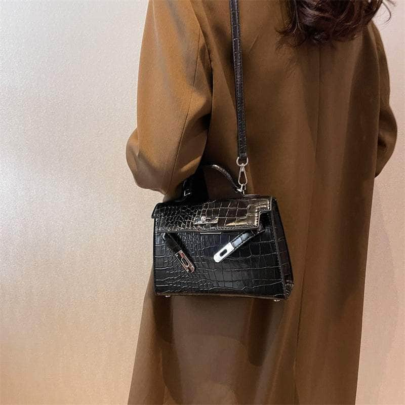 Luxury Croc Skin Crossbody Handbag