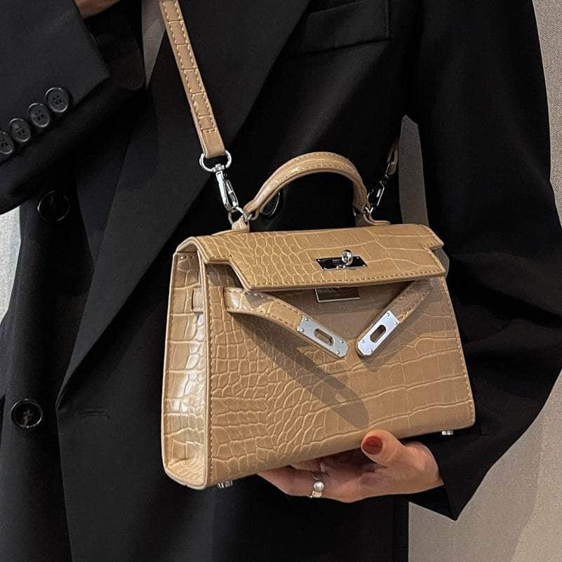 Luxury Croc Skin Crossbody Handbag