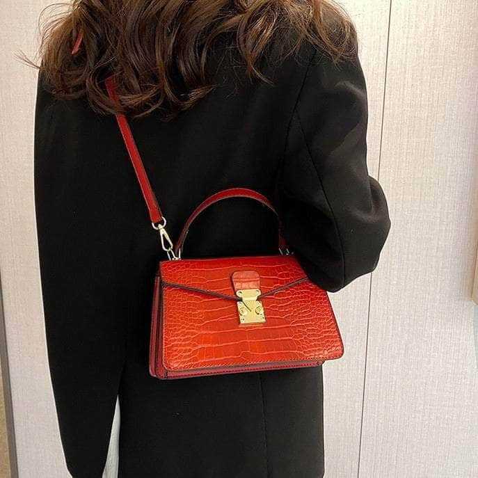 Luxury Crocodile Pattern Leather Handbag