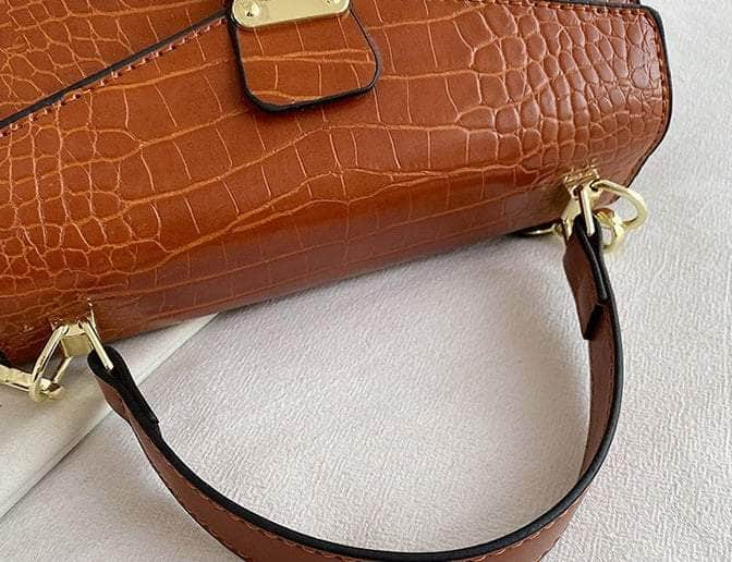 Luxury Crocodile Pattern Leather Handbag