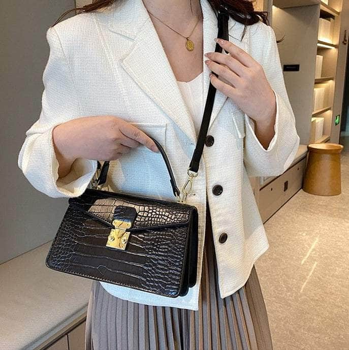 Luxury Crocodile Pattern Leather Handbag