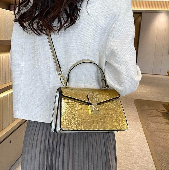 Luxury Crocodile Pattern Leather Handbag