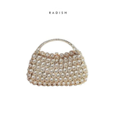 Luxury Crystal Rhinestone Diamante Evening Clutch White