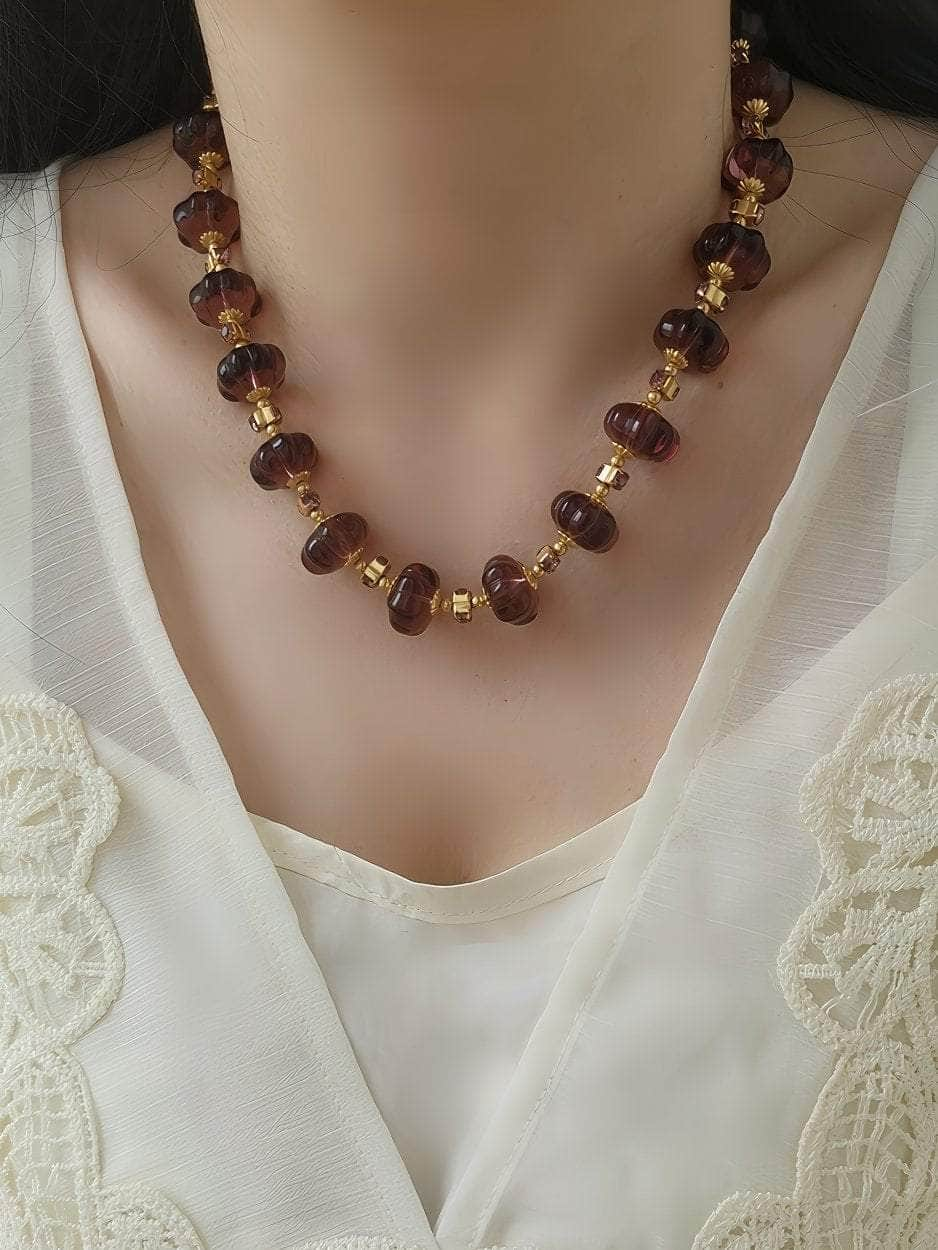 Luxury Czech Glass Vintage Beaded Genève Necklace