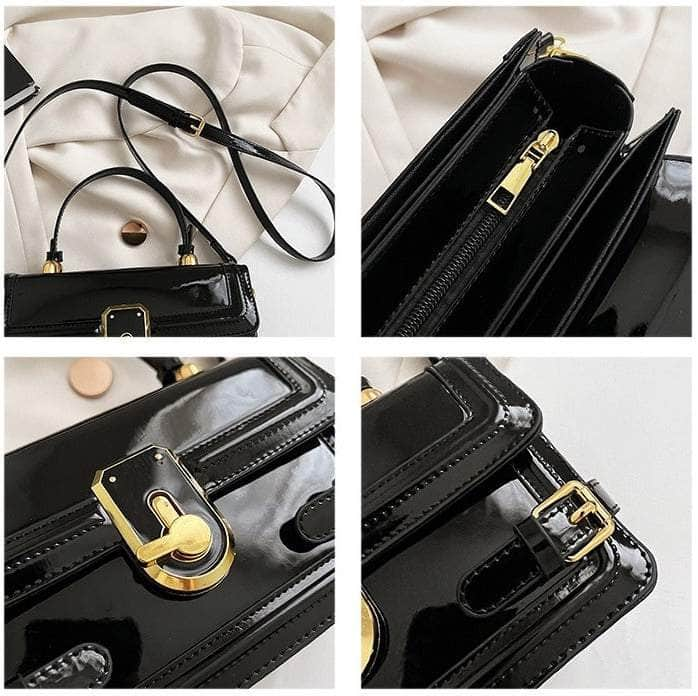 Luxury Flap Handbag with Buckle Decor