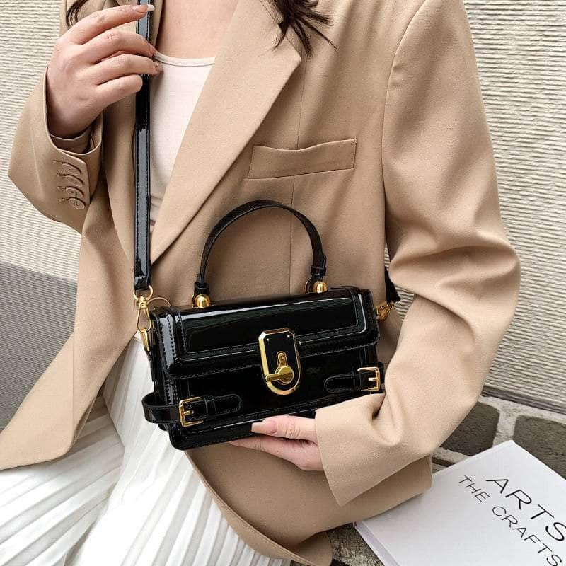 Luxury Flap Handbag with Buckle Decor