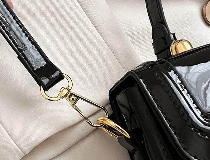 Luxury Flap Handbag with Buckle Decor