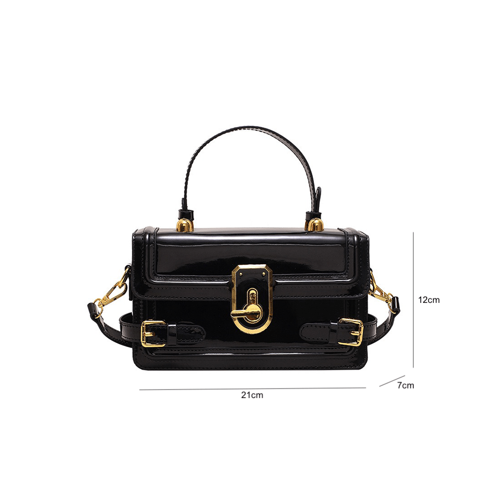 Luxury Flap Handbag with Buckle Decor