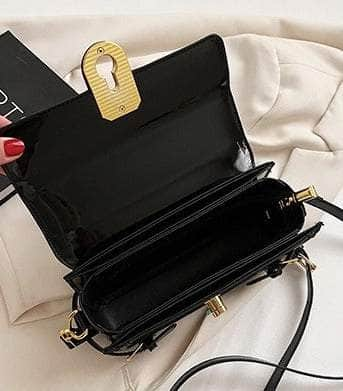 Luxury Flap Handbag with Buckle Decor