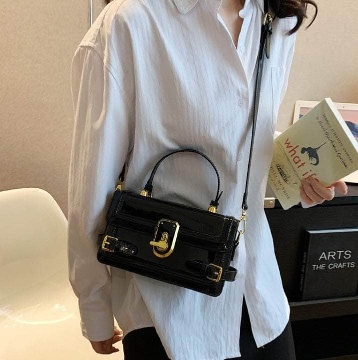 Luxury Flap Handbag with Buckle Decor