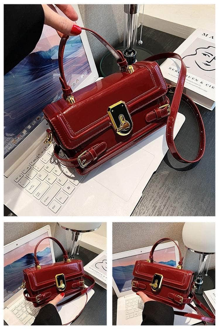 Luxury Flap Handbag with Buckle Decor