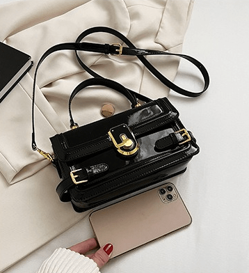 Luxury Flap Handbag with Buckle Decor