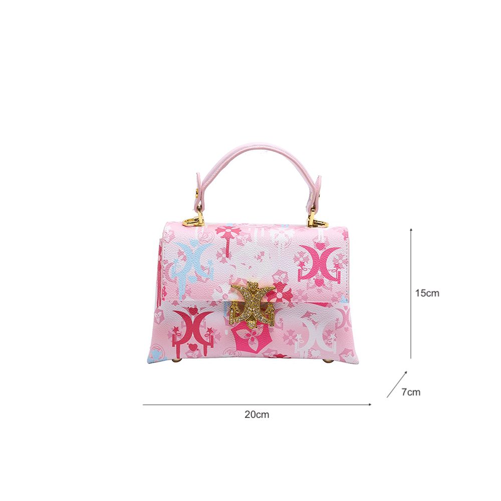 Luxury Flower Print Leather Shoulder Handbag