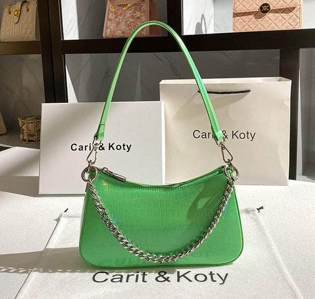 Luxury Gradient Underarm Chain Bag Green