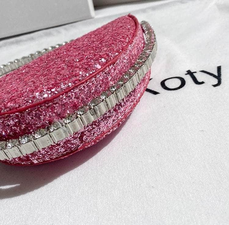 Luxury Heart-shaped Diamond Leather Women Clutch