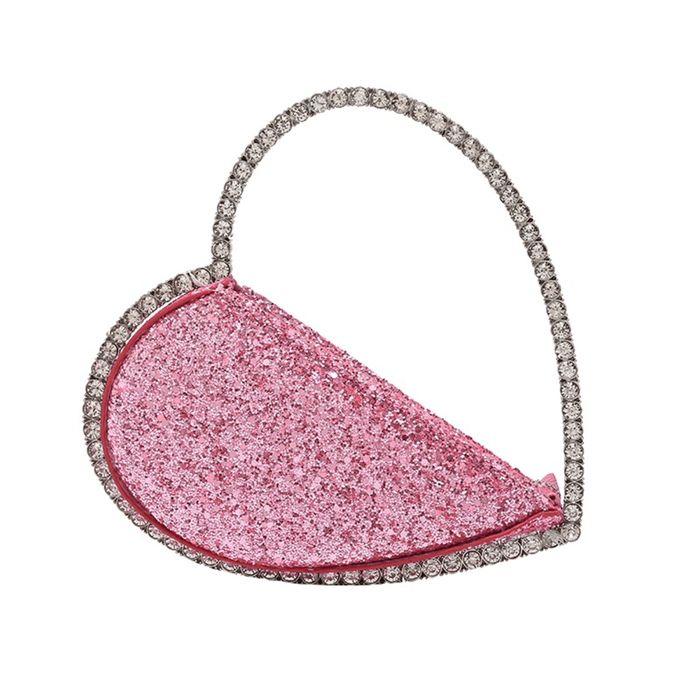 Luxury Heart-shaped Diamond Leather Women Clutch