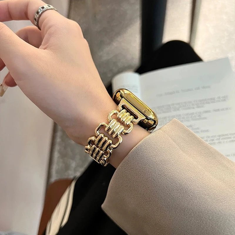 Luxury Hollow Zinc Alloy Bracelet Strap for Apple Watch Ultra