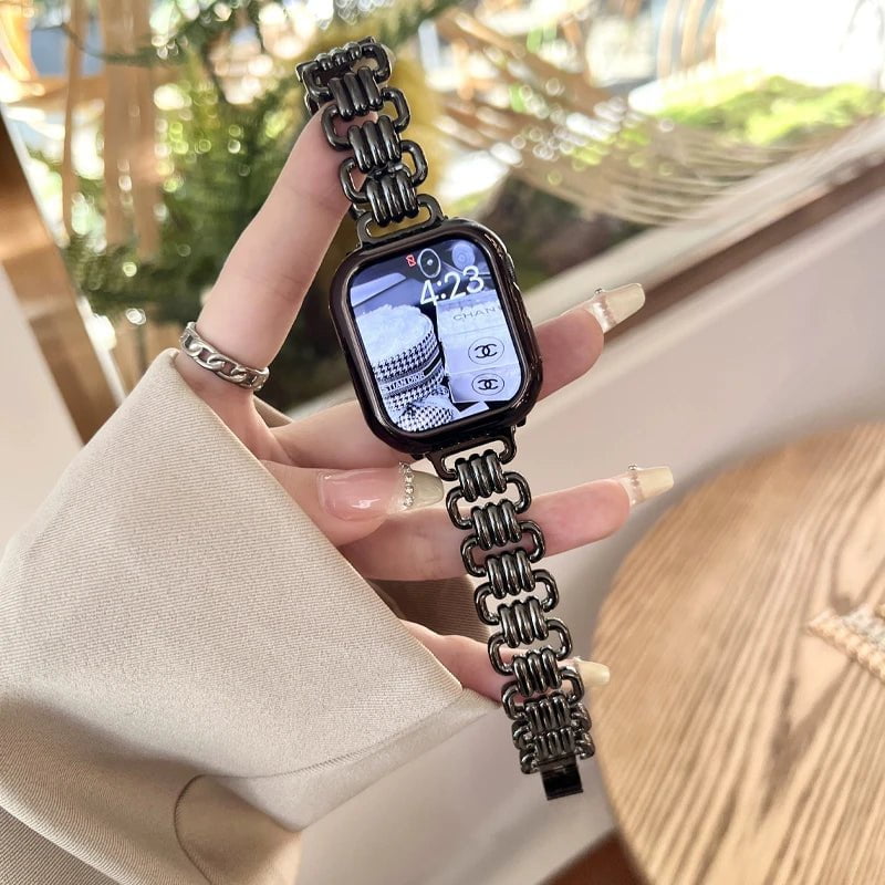Luxury Hollow Zinc Alloy Bracelet Strap for Apple Watch Ultra Black / 38-40-41mm