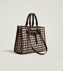 Luxury Houndstooth Shoulder Handbag