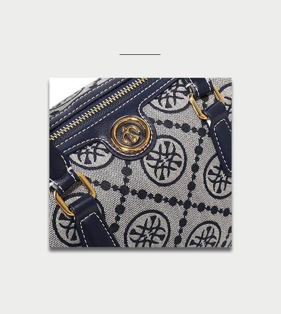 Luxury Jacquard Barrel Bag with Monogram Print