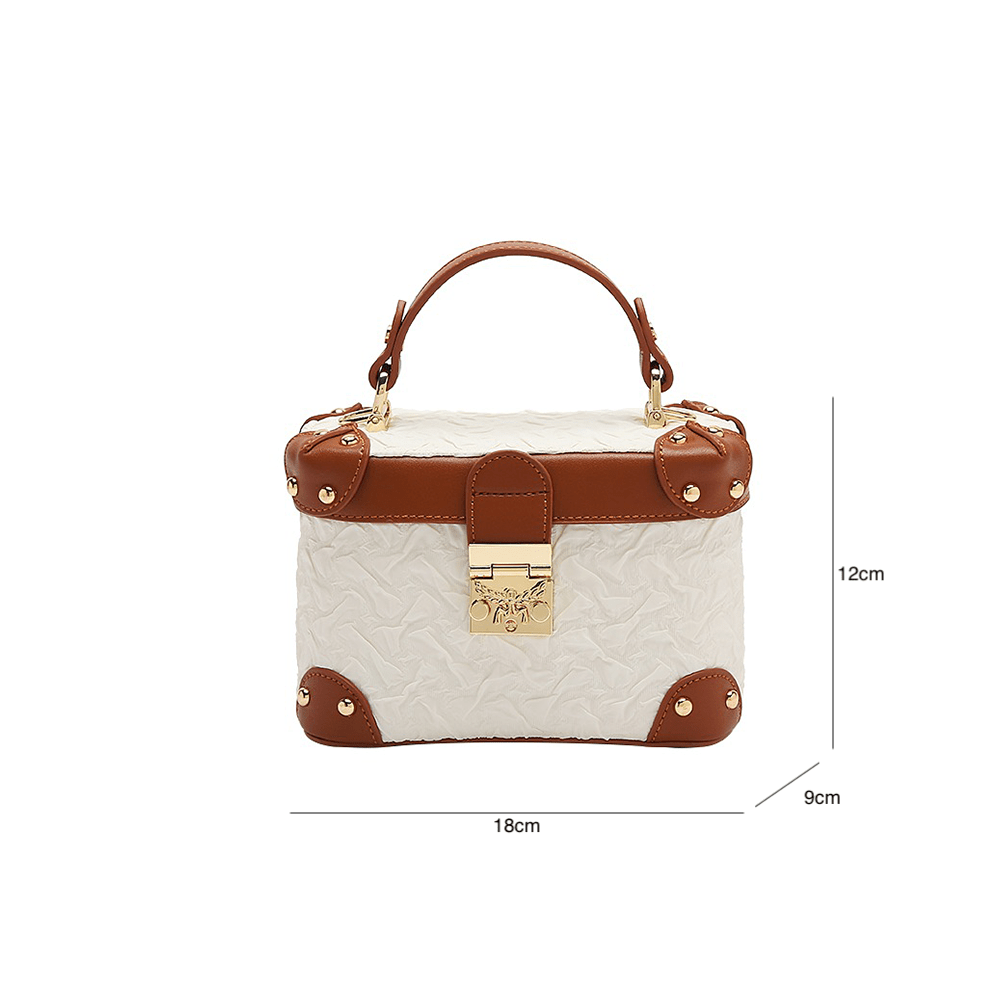 Luxury Leather Box Crossbody One-Shoulder Handbag